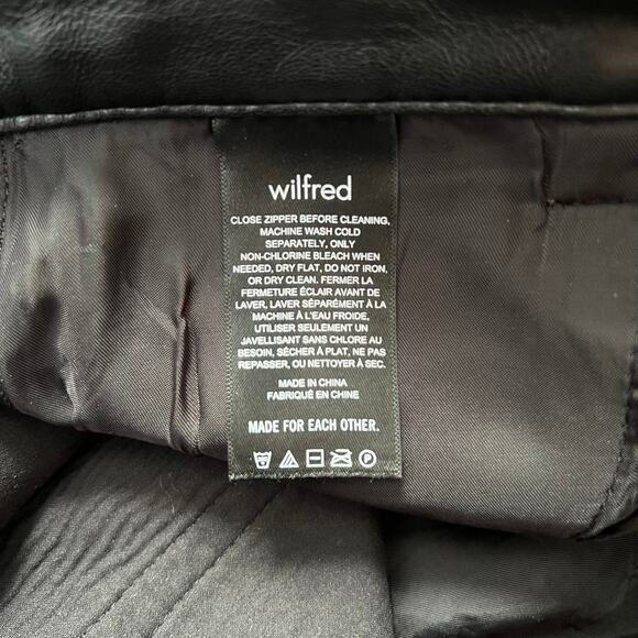 Wilfred The Melina‎ Pant Vegan Faux Leather Black High Rise Straight Leg Size 4 - Picture 11 of 14